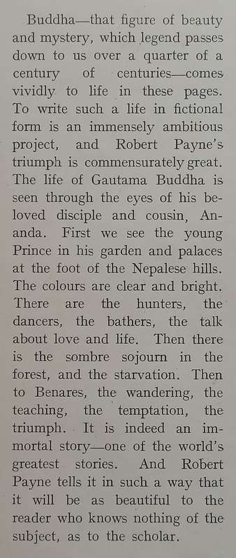 The Lord Comes: A Novel on the Life of Buddha (First Edition, 1948) | Robert Payne