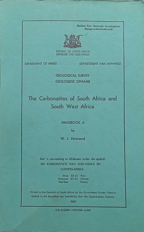 The Carbonatites of South Africa and South West Africa | W. J. Verwoerd