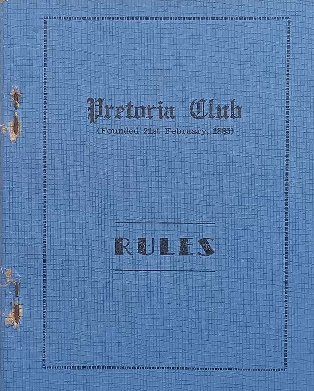 Pretoria Club Rules Booklet (Afrikaans/English Text)