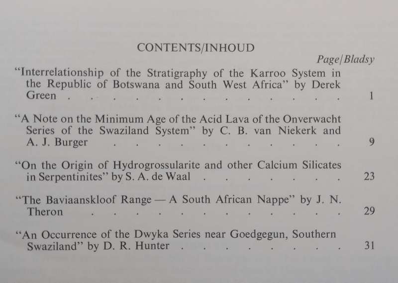 Transactions of the Geological Society of South Africa (Vol. LXXII, Part 1) | D. J. L. Visser (Ed.)