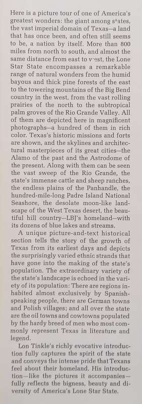 Texas: A Picture Tour (Signed by Lon Tinkle, who wrote the Introduction) | Norman Kotker (Ed.)