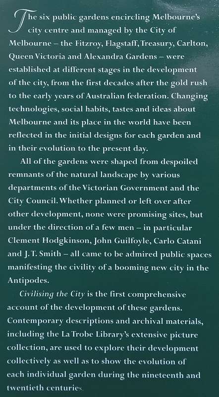 Civilising the City: A History of Melbournes Public Gardens | Georgina Whitehead