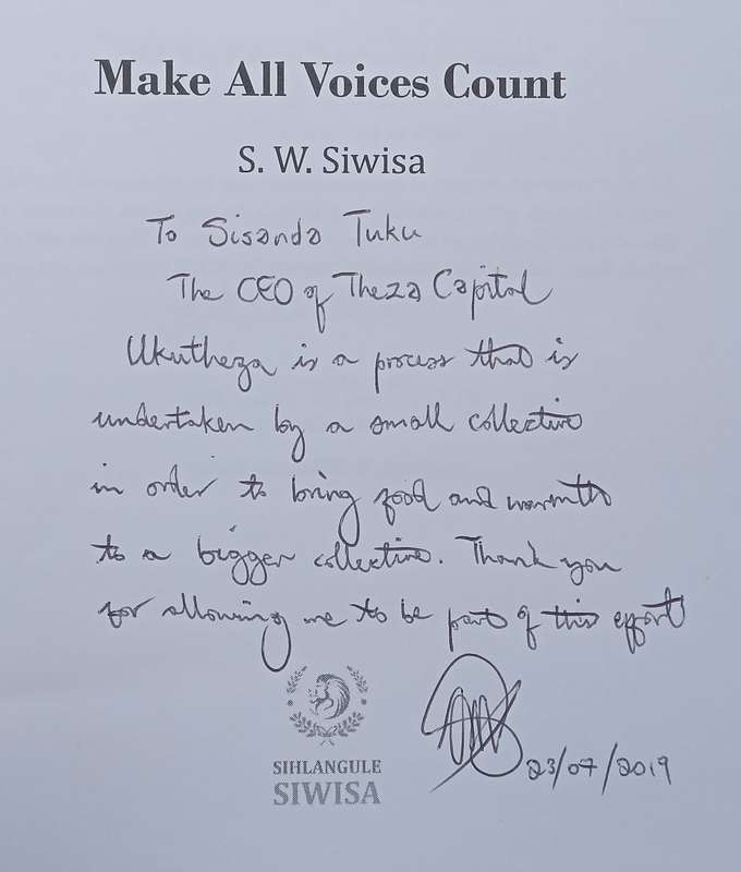 Make All Voices Count (Inscribed by Author) | Sihlangule Mmiselo Siwisa
