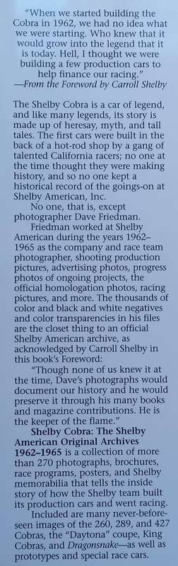 Shelby Cobra: The Shelby American Original Archives, 1962-1965 | Dave Friedman