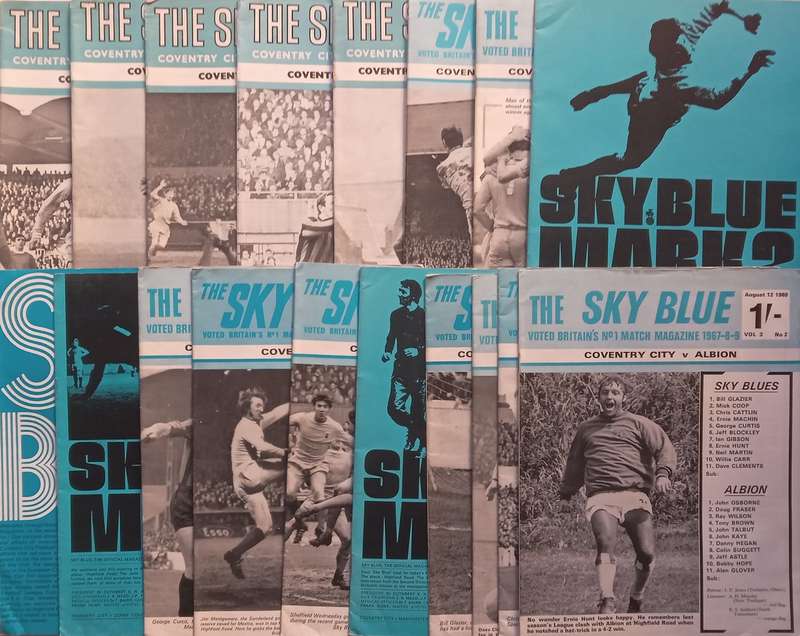 18 Issues of The Sky Blue Coventry City Football Club Match Day Programmes