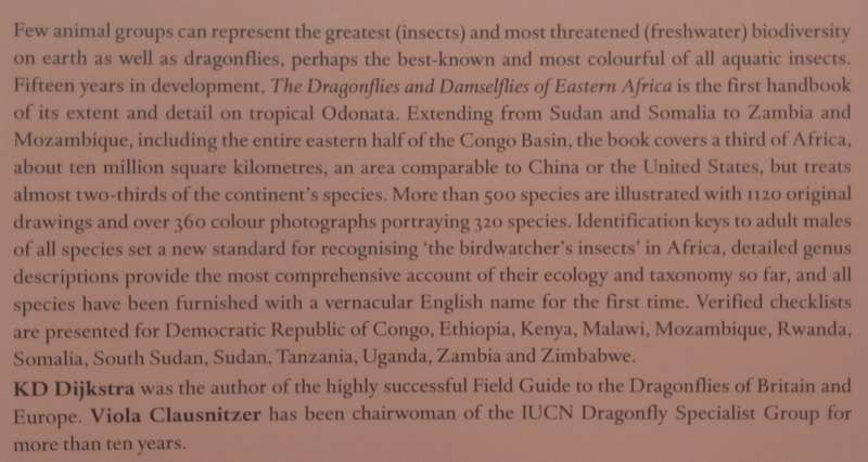 The Dragonflies and Damselflies of Eastern Africa: Handbook for All Odonata from Sudan to Zimbabw...