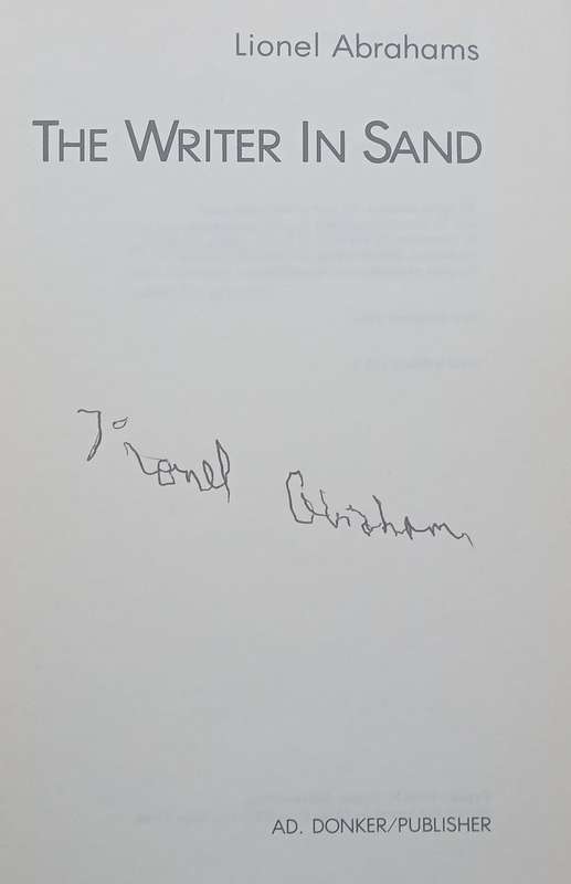 The Writer in Sand (Signed by the Author) | Lionel Abrahams