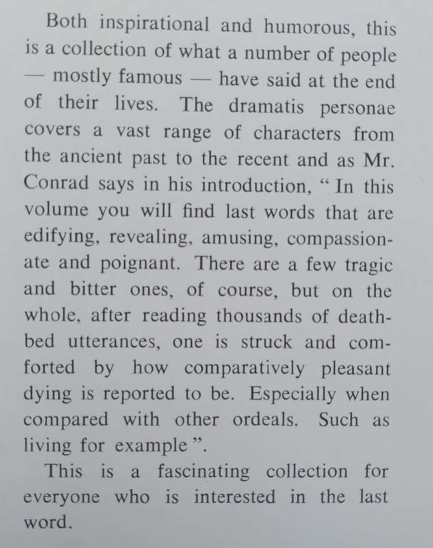 Famous Last Words: A Collection of Tender, Profound and Witty Last Words | Barbaby Conrad