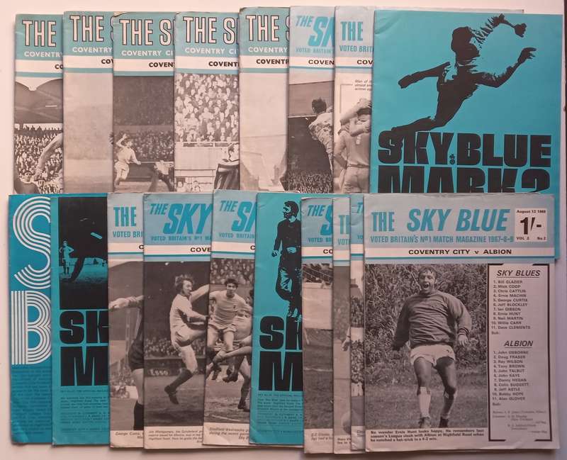 18 Issues of The Sky Blue Coventry City Football Club Match Day Programmes