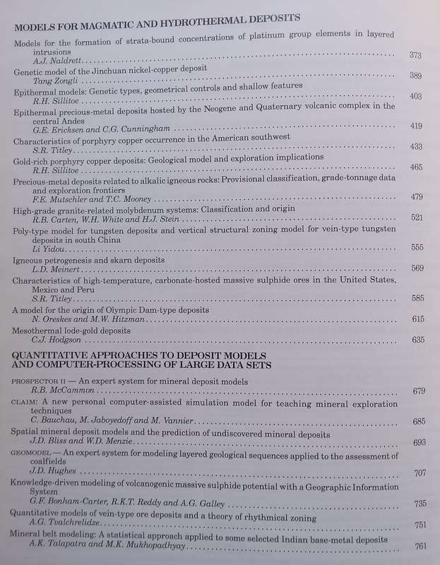 Mineral Deposit Modeling: Special Paper 40 | R. V. Kirkham & W. D. Sinclair (Eds.)