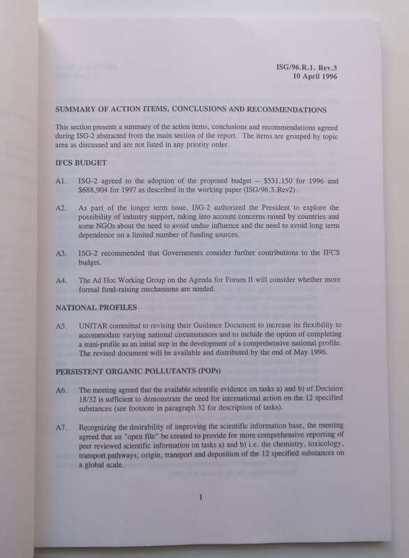 Final Report of the Second Meeting of the Intersessional Group of the Intergovernmental Forum on ...