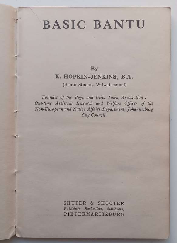 Basic Bantu (Published 1947) | K. Hopkin-Jenkins