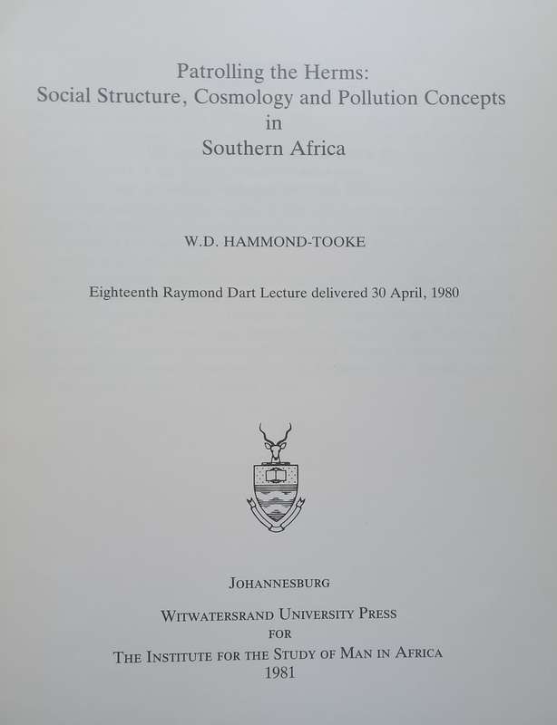 Patrolling the Herms: Social Structure, Cosmology and Pollution Concepts in Southern Africa | H. ...