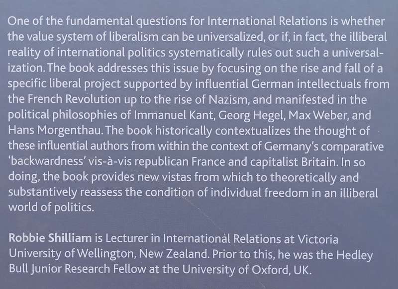 German Thought and International Relations: The Rise and Fall of a Liberal Project | Robbie Shilliam