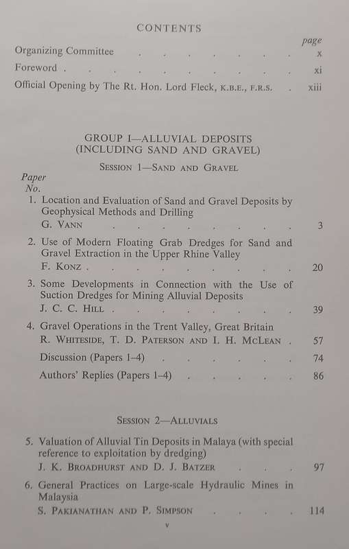 Opencast Mining, Quarrying and Alluvial Mining: Proceedings of a Symposium, 1964