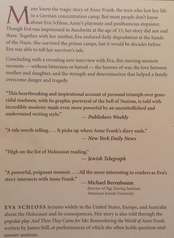 Evas Story: A Survivors Tale by the Stepsister of Anne Frank (Inscribed by Author) | Eva Sc...
