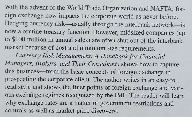 Currency Risk Management: A Handbook for Financial Managers, Brokers, and Their Consultants | Gar...