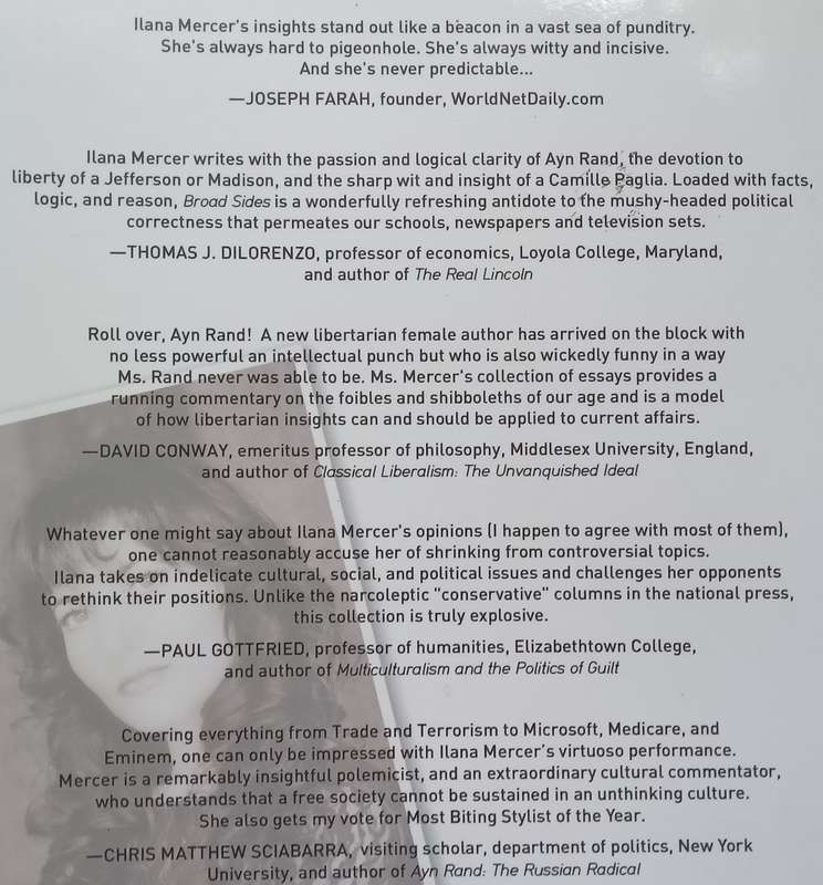 Broadsides: One Womans Clash With a Corrupt Culture (Inscribed by Author) | Ilana Mercer