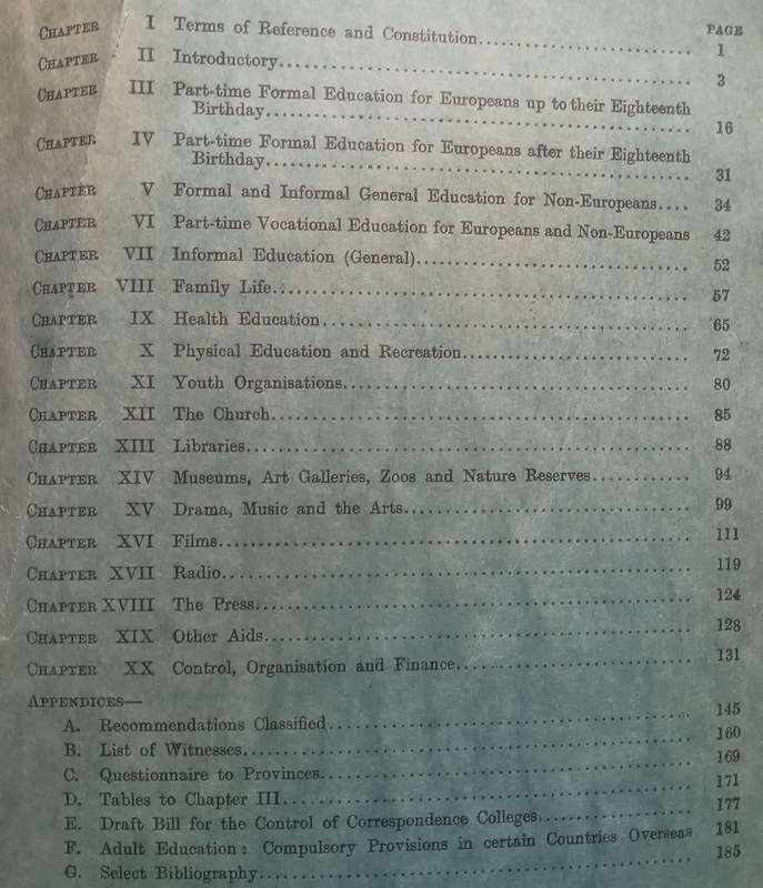 Adult Education in South Africa, Being a Report by a Committee of Enquiry Appointed by the Minist...