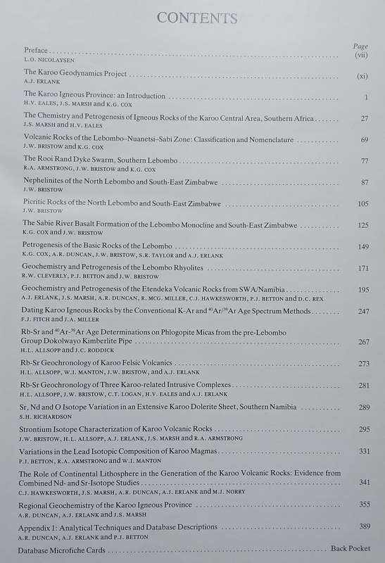 Petrogenesis of the Volcanic Rocks of the Karoo Province | A. J. Erlank (Ed.)