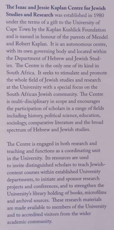 The First Twenty-Five Years: The Isaac & Jessie Kaplan Centre for Jewish Studies and Research, Un...