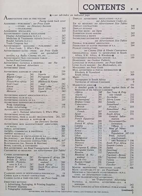 The 1957 Advertising & Press Annual of Africa: The Blue Book of African Advertising