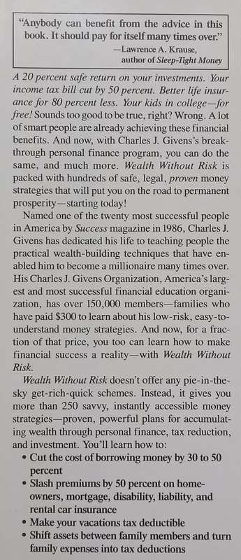 Wealth Without Risk: How to Develop a Personal Fortune Without Going Out on a Limb | Charles J. G...