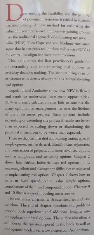 Real Options: A Practitioners Guide | Tom Copeland & Vladimir Antikarov