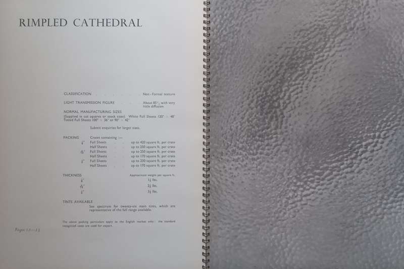Cathedral and Figured Rolled Glass (With Real Glass Samples, Published 1940)
