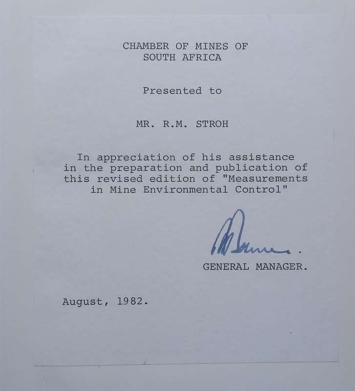 Measurements in Mine Environmental Control (With Presentation Slip and Loosely Inserted Chamber o...