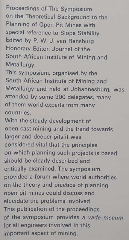 Planning Open Pit Mines: Proceedings of the Symposium, 1970 | P. W. J van Rensburg (Ed.)