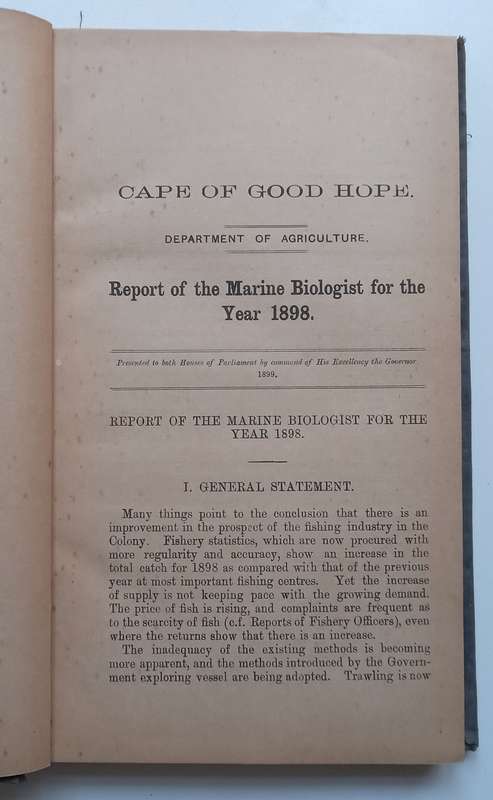 Cape of Good Hope Report of the Marine Biologist for the Year 1898