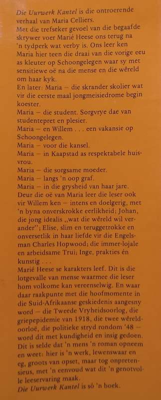 Die Uurwerk Kantel (Inscribed by Author, Afrikaans) | Marie Heese