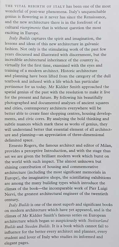 Italy Builds: Its Modern Architecture and Native Inheritance | G. E. Kidder Smith