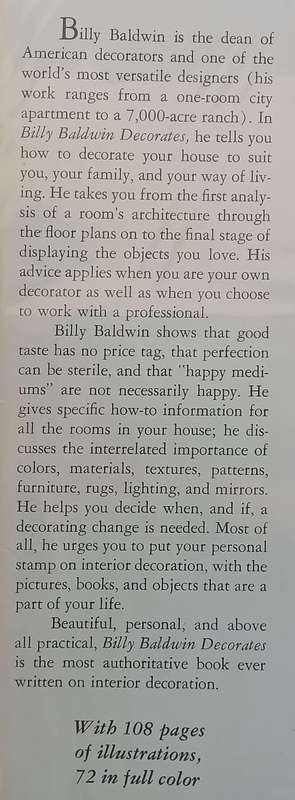 Billy Baldwin Decorates: A Book of Practical Decorating Ideas | Billy Baldwin