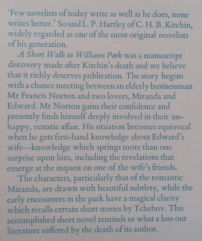 A Short Walk in Williams Park | C. H. B. Kitchin