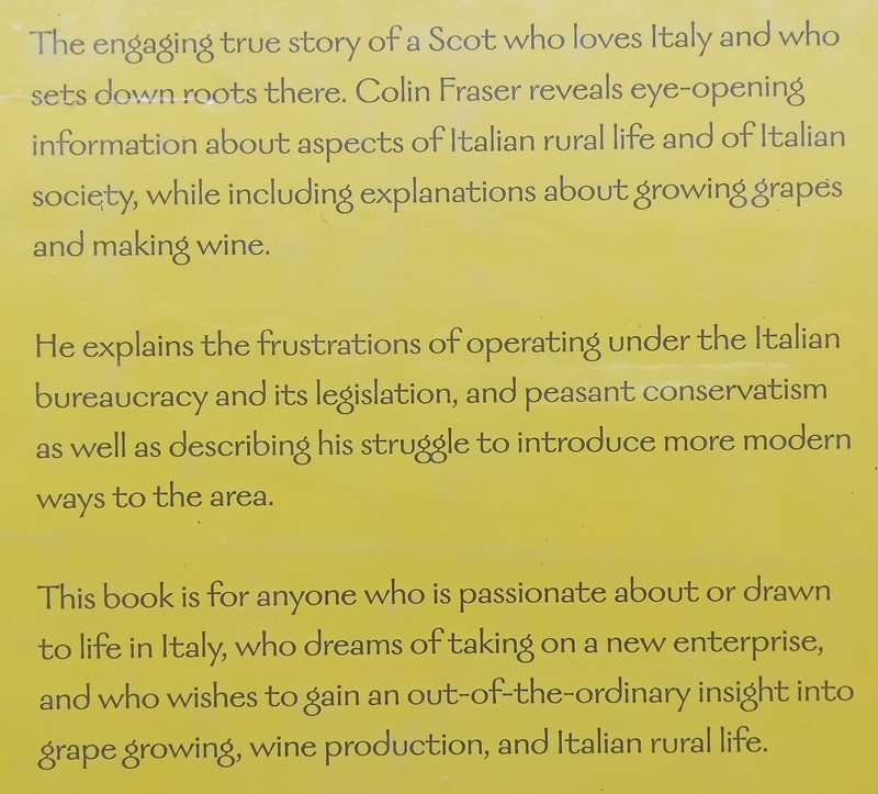 Working with Bacchus: Adventures of an Impassioned Scot in an Italian Vineyard | Colin Fraser