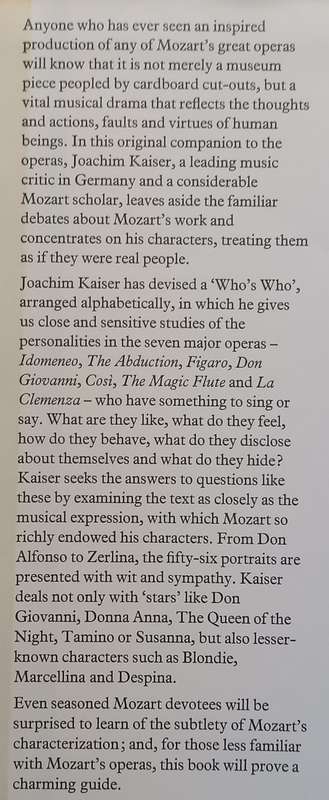 Whos Who in Mozarts Operas: From Alfonso to Zerlina | Joachim Kaiser
