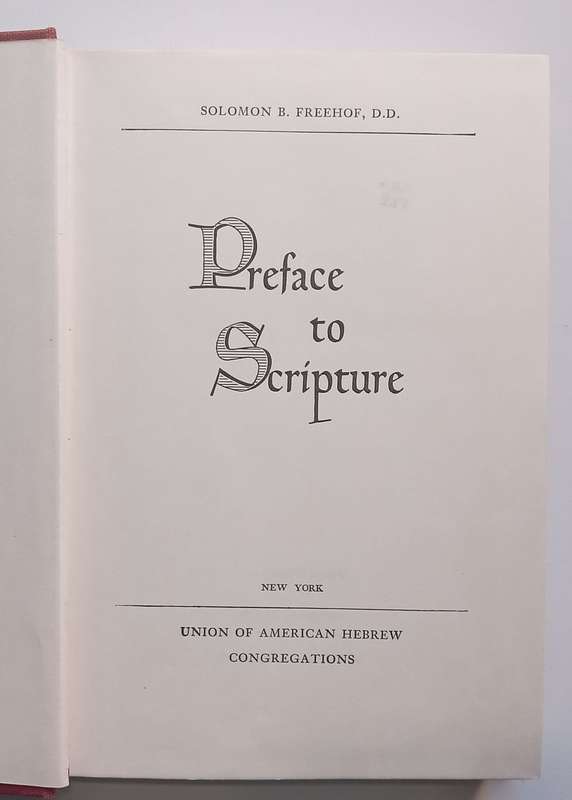Preface to Scripture | Solomon B. Freehof