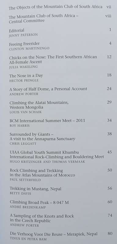 The Journal of the Mountain Club of South Africa (No. 114, 2011)