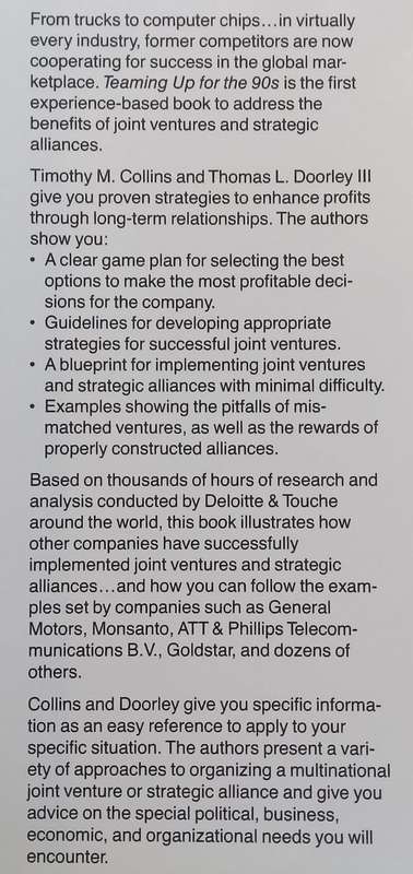 Teaming Up for the 90s: A Guide to International Joint Venture and Strategic Alliances | Timot...