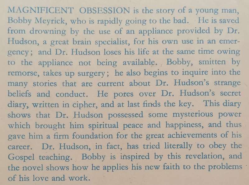 Magnificent Obsession | Lloyd Douglas