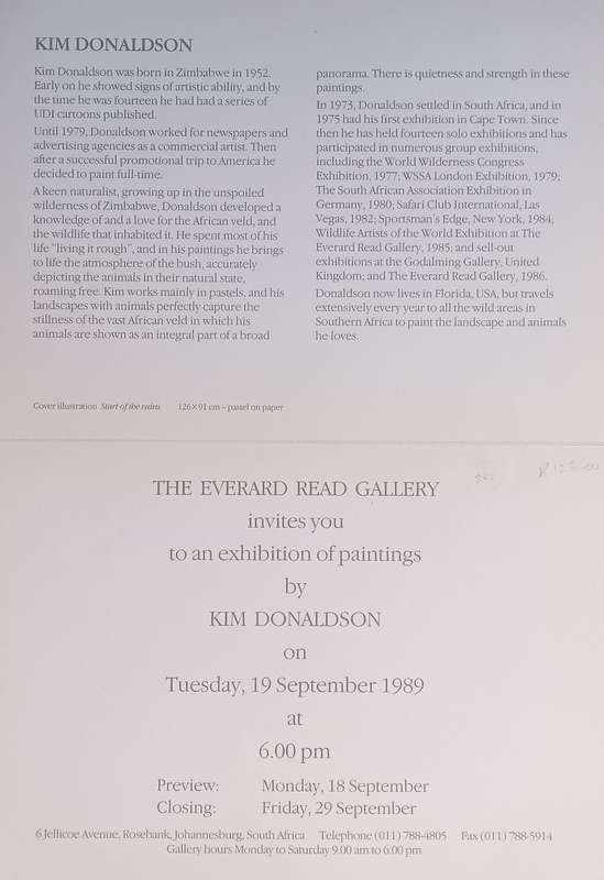 Kim Donaldson (Invitation to an Exhibition of his Work)