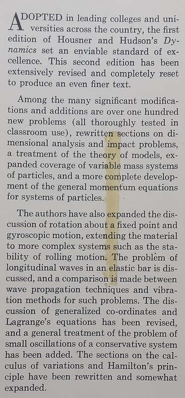 Applied Mechanics, Volume II: Dynamics (2nd Ed.) | George W. Housner & Donald E. Hudson