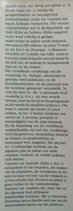 Vetplante van Suidelike Afrika (Afrikaans) | B. P. Barkhuizen