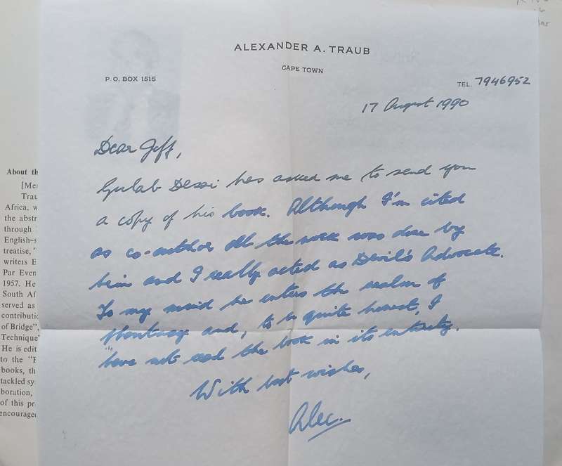 The Role of Combinations in Contract Bridge (With Letter from Author Loosely Inserted) | Alexande...