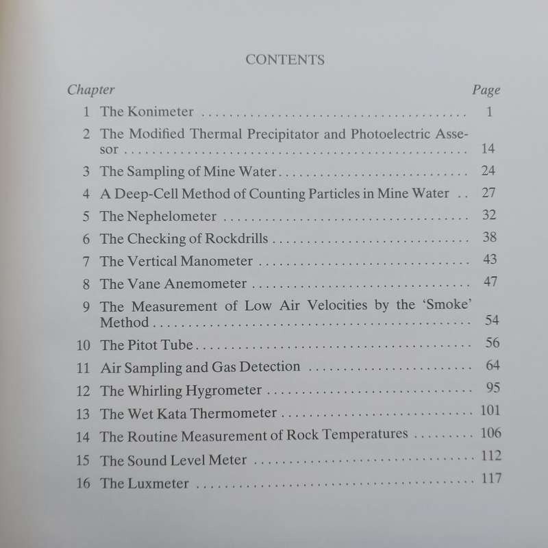 Measurements in Mine Environmental Control (With Presentation Slip and Loosely Inserted Chamber o...