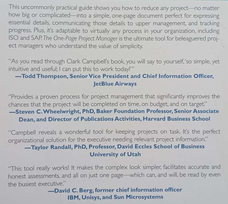 The One-Page Project Manager | Clark A. Campbell