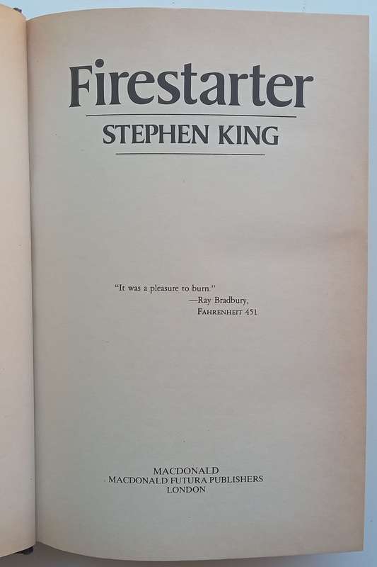 Firestarter (First Edition, 1980) | Stephen King