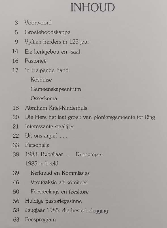 Gedenkalbum van die Ned. Geref. Gemeente Waterberg, 1860-1985 (Afrikaans) | J. L. Breedt (Ed.)